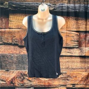 Harley-Davidson Black Ribbed Henley Tank Top